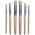 thumbnail image 1 of Pinceles de cerdas para pintar, pinceles profesionales con mango de madera para pintura al óleo, acrílica y acuarela, 6 uds., 1 of 5