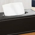 thumbnail image 5 of MOQIN Fashion PU Leather Tissue Box Holder Black with lid, Rectangular Napkin Facial Tissues Holder Dispenser,Home Office Car Tissue Box Cover Decorative Container, 5 of 7