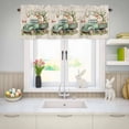 thumbnail image 5 of Valances for Windows Spring Easter Egg Green Truck Rod Pocket Short Curtain for Bathroom Living Room Bedroom Flower Tree Butterfly on Flax 1 Panel 42x12in, 5 of 9