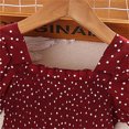 thumbnail image 6 of Coerni Kids Toddler Girls Short Bubble Sleeve Polka Dot Elastic Waist Summer Princess Dress Outfits Toddler Girls Dress, 6 of 8