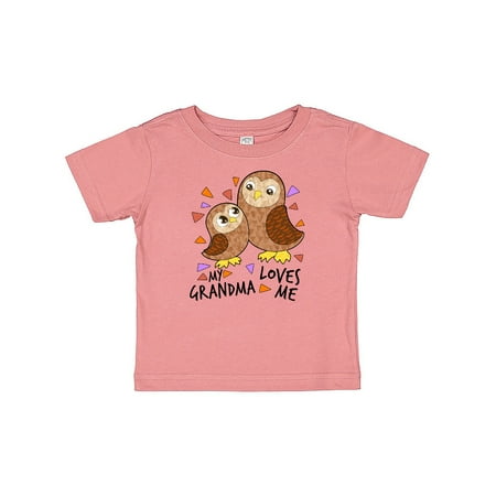 

Inktastic My Grandma Loves Me- cute owl family Gift Baby Boy or Baby Girl T-Shirt