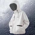 thumbnail image 2 of Tiweut Men's Leisure Windbreaker Jackets Mens Lightweight Outdoor Sports Hiking Long Sleeve Hooded Raincoat Windproof Breathable Softshell Coat Regular Blouses White,4XL, 2 of 8