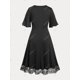 thumbnail image 2 of Vestido Midi Talla Extra con Escote Pico con Panel de Encaje Rosegal Vestidos casuales de talla grande, 2 of 5