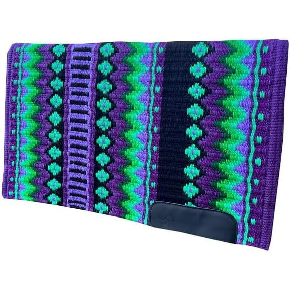 Western Show Saddle Pad/Blanket for Horses - Handmade Wool Saddle Blanket with New Zealand Design, Regular Size 34*32*1 ” Thick, Durable & Comfortable for Horse Riding