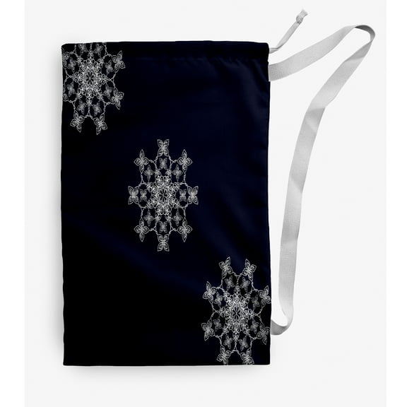 Simply Daisy Falling Snow 18 x 29 inch Navy Laundry Bag