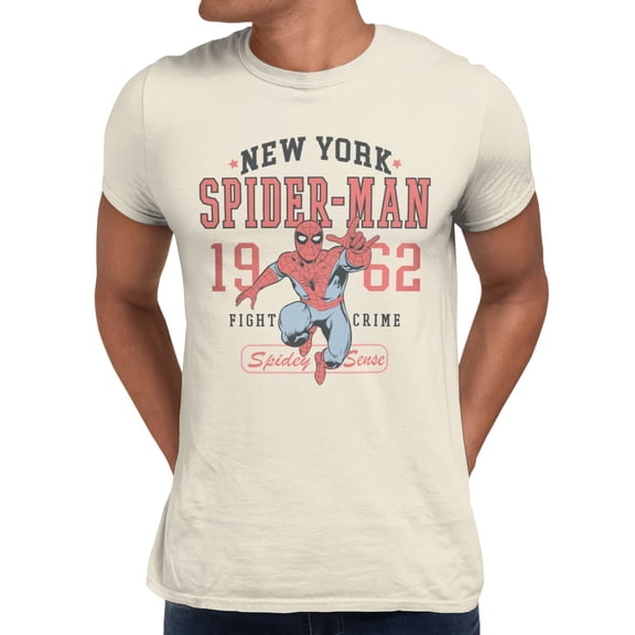 Marvel Spider-Man New York Spidey Sense Men's T Shirt (Natural, S-XXXL)