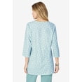thumbnail image 2 of Roaman's Women's Plus Size Three-Quarter Sleeve Notch Neck Soft Knit Tunic, 2 of 6
