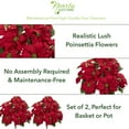 thumbnail image 4 of Nearly Natural 24" Poinsettia Plastic Artificial Plant (Set of 2), Red, 4 of 4