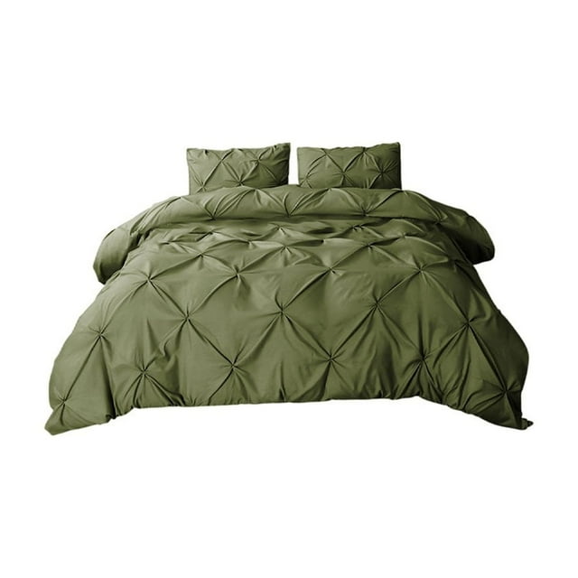 Maplenight Elegant 3-Piece Solid Color Queen Size Bed Set, Cooling Bed Sheets for Hot Sleepers - Soft Polyester, Breathable & Durable Green