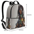 thumbnail image 4 of Lsque Fantasy Wizard Dog Art Pattern Backpack – School Travel Canvas Daypack with Ergonomic Padded Straps, Multiple Compartments & Leather Handle, 4 of 5