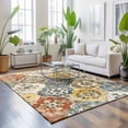 thumbnail image 3 of Large Area Rugs 9'x12', Vintage Boho Carpet Runner Indoor Outdoor Rugs Home Decor Aesthetic, Chic Farmhouse Neutral Morocco Geometric Non Slip Mats Washable Accent Rug for Living Room Bedroom, 3 of 8
