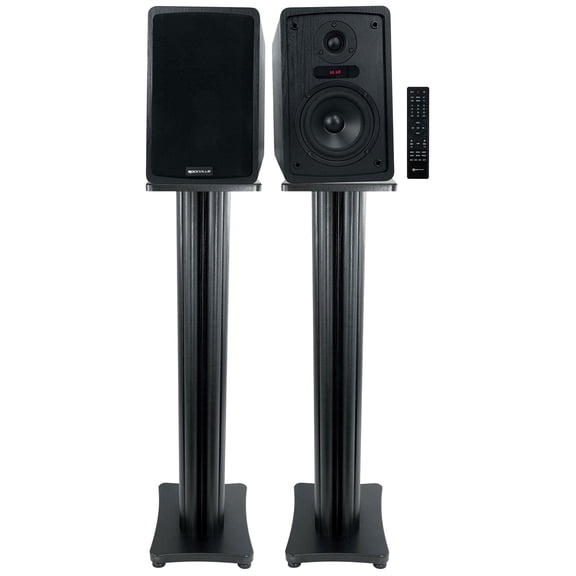 Rockville ELITE-5B 5.25" Bookshelf Speakers w/Bluetooth/Optical 36" Black Stands