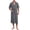 Dark Gray, variant on Bathrobes for Men Lightweight Modal Knit Sleepwear Short Sleeve Spa Robe with Contrast Piping Detail Classic V-Neck Wrap Loungewear House Coat Featuring Patch Pockets