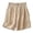 Khaki, variant on Summer Lightweight Wide Leg Shorts for Women Elastic Drawstring Waist Loose Summer Wear Fashion Sides Lace Trim Decoration Elegant Solid Color Casual Shorts Khaki L