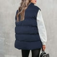 thumbnail image 6 of Lixiuxyad Womens Zip Up Puffer Vest Stand Collar Sleeveless Padded Jacket Coat Blue, 6 of 6