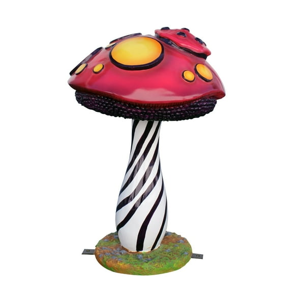 Stripped Mushroom Over Sized Statue