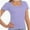 Fog blue, variant on Women's T Shirts Short Sleeve Scoop Neck Basic Going Out Tops Fashion Slim Fit Tee