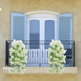 thumbnail image 6 of Artificial Fake Hanging Flowers Plants for Outdoor Spring Decoration,1 Bundle Silk Morning Glory Faux Flowers with Eucalyptus Leaves,UV Resistant Look Real for Planter Porch Patio Balcony Yard Decor, 6 of 6