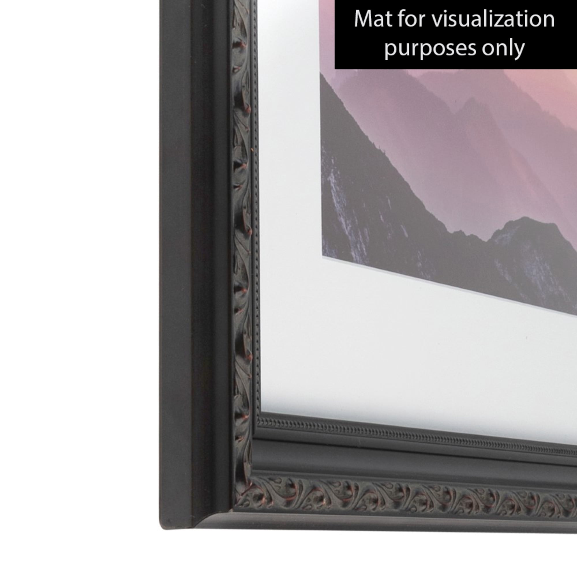 ArtToFrames 20" x 30" Black with Beads Picture Frame, 20x30 inch Black Wood Poster Frame (WOM-4625)