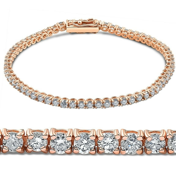 Pompeii 4ct Diamond Tennis Bracelet 14K Rose Gold 7" (G/H,I2)