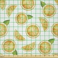 thumbnail image 2 of Ambesonne Orange Fabric by the Yard Microfiber, Watercolor Fruit Slices, 1 Yard, Orange Green White, 2 of 2