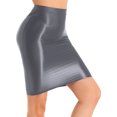 thumbnail image 3 of YONGHS Women Slim High Waist Short Pencil Bodycon Mini Skirt Summer Solid Seamless Skirts Dark Grey M, 3 of 7