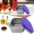 thumbnail image 1 of Clearance!Ymkly Kitchen Essentials,Snack Box Leakproof Small Food Containers With Silicone Lids Stackable Snack Pots For Kids Stainless Steel Snack Containers Lunch Box For Kids School,Cutlery Set, 1 of 9