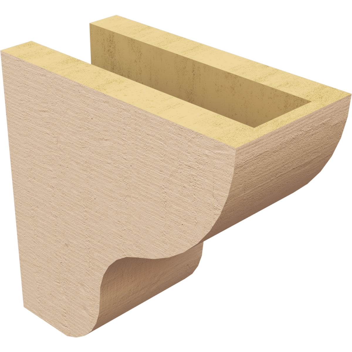 4"W x 8"D x 8"H Classic Greensboro Rough Cedar Woodgrain TimberThane Corbel, Primed Tan