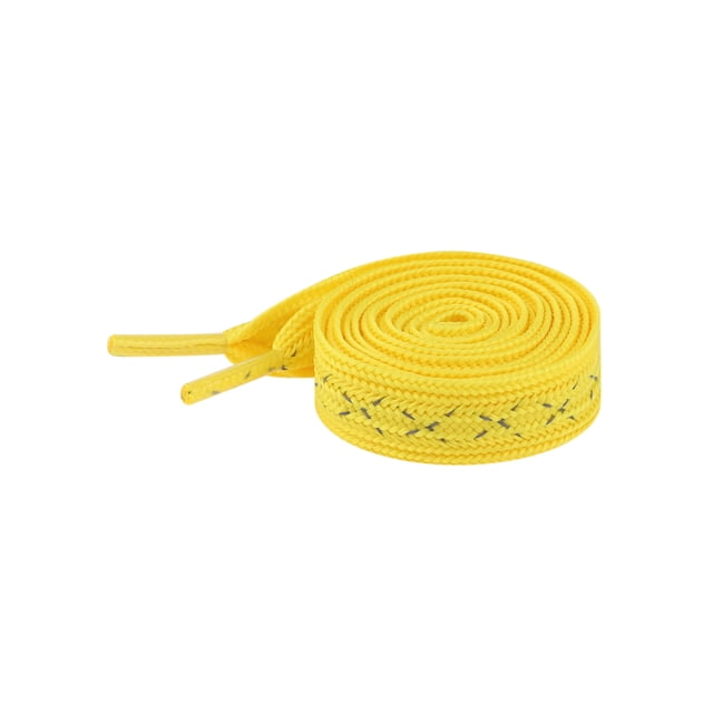 INSPIRE CHIC Wide Flat Cross Reflective Shoelace Braided Decorative Rope for Sneakers Skate Boots 2 Pairs Yellow 60cm/23.6"