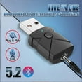 thumbnail image 2 of USB Bluetooth 5.2 Audio Adapter Wireless Receiver Transmitter Sound Card 3.5mm Aux Music Dongle for, 2 of 5