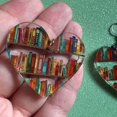 thumbnail image 3 of Bookcase Patterned Acrylic Dangle Earrings For Book Lovers - Jxlgv, 3 of 5