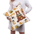 thumbnail image 6 of Bingfone Cute Bee Honey Jar Hive Bear Linen Throw Pillow Covers Cushion Case Pocket Button Vintage Farmhouse Pillowcase for Sofa Couch Bed 18"x18", 6 of 9