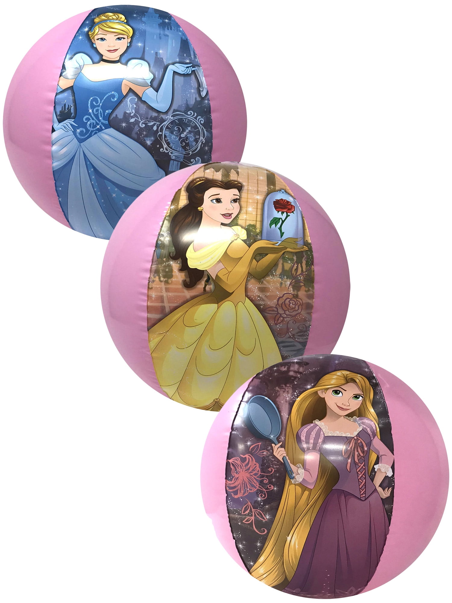 Disney Princess Pink Inflatable Beach Ball Girls Summer Pool Toy with Repair Kit 