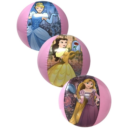 Girls Disney Princesses Beach Ball Inflatable 13.5" 3-PACK Pool Party Favor
