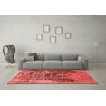 thumbnail image 3 of Ahgly Company Indoor Round Oriental Red Industrial Area Rugs, 4' Round, 3 of 4