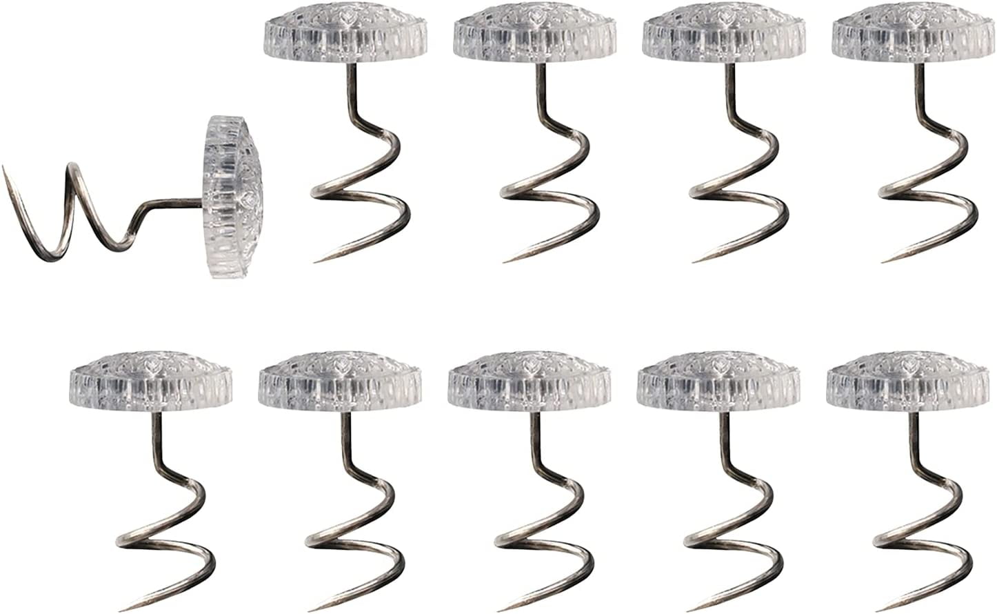 Bedskirt Pins with Clear Heads, Plastic Head Screw Nail for Upholstery