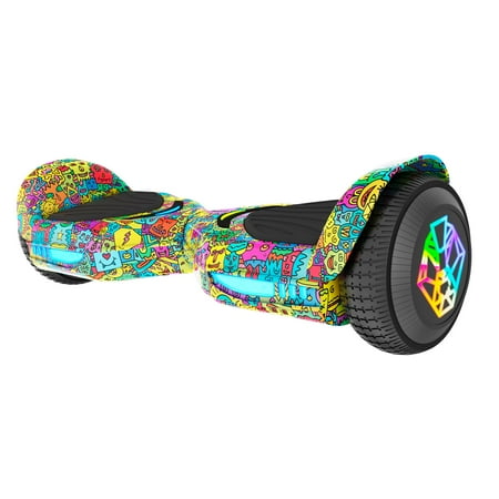 Swagtron Multicolor SwagBOARD EVO Freestyle Hoverboard Bluetooth Speaker Light-Up Wheels  7 MPH Max Speed