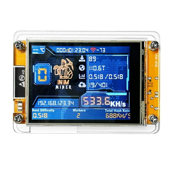 NMMiner NerdMiner V2 530KH/S Hashrate BTC Solo Lottery Miner ESP32 2.8 Inch Smart Display Bitcoin Crypto Lottery Miner