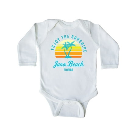 

Inktastic Summer Enjoy the Sunshine Juno Beach Florida in Blue Gift Baby Boy or Baby Girl Long Sleeve Bodysuit