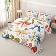 thumbnail image 3 of Homewish Vintage Floral Bow Twin Quilt Set For Women,Red Blue Yellow Retro Twin Coverlet Set,2 Pieces, 3 of 7