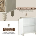 thumbnail image 7 of COSIEST Storage Cabinet, Vintage Accent Cabinet with Adjustable Shelf, Buffet Sideboard with Decorative Pattern for Kitchen, Dining Room, Living Room, Hallway, 7 of 7