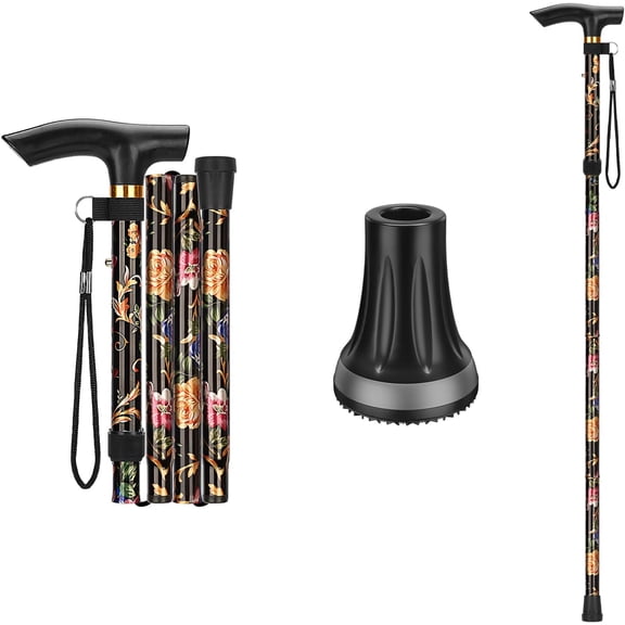 SupreGear Folding Cane, 5-Level Adjustable, Lightweight Collapsible Walking Stick for Men and Women