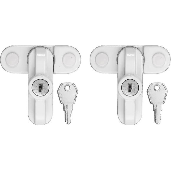 2pcs Jammer Restrictor Window Lock With Keys Strong Zinc Alloy Home Security Locks For Upvc Door Window-white