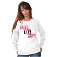 thumbnail image 4 of Faith Love Hope Breast Cancer Aware Women Plus Size Crewneck Sweatshirt Brisco Brands 2X, 4 of 5
