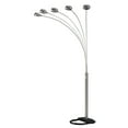 thumbnail image 3 of HomeRoots 431769 84 x 45 x 50 in. Nickel Five Lights Arc Floor Lamp with Nickel Dome Shade, 3 of 6