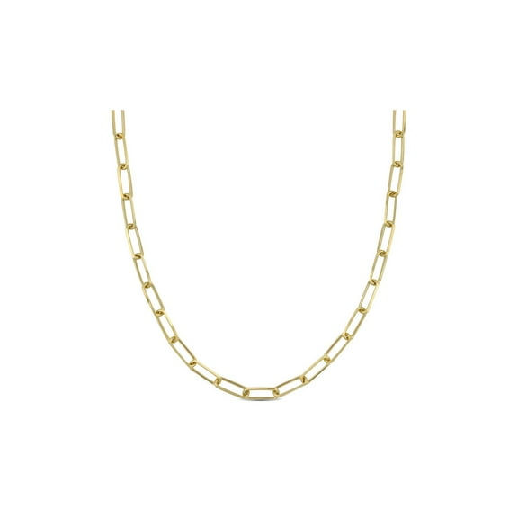 Diamond-Cut Paperclip Chain Necklace in 18K Yellow Gold Plated Sterling Silver (18 inches) for Women