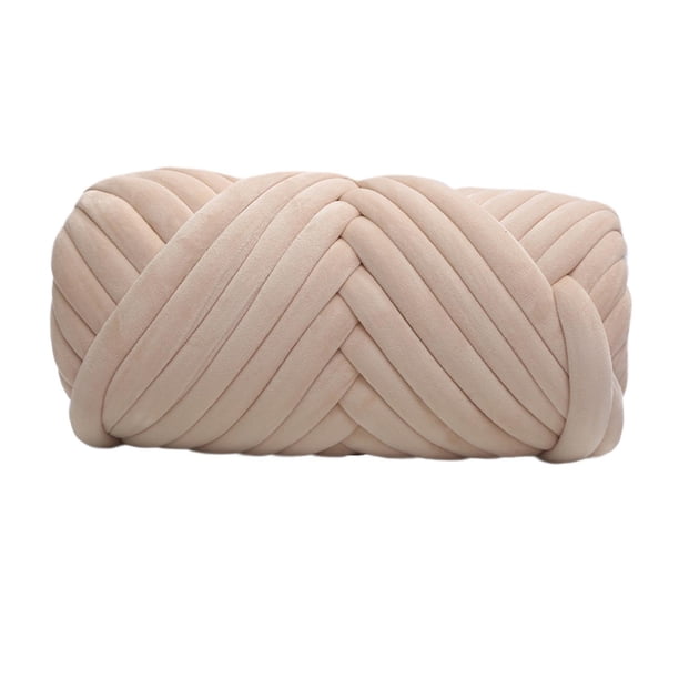 Moyic 500G Velvet Bulky Chunky Yarn Arm Weaving Throw Cushion Blanket Knitting Artesanía Beige 500g