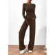 thumbnail image 4 of Conjunto de Lounge PRETTYGARDEN para Mujer 2 piezas Marrón Talla S, 4 of 8