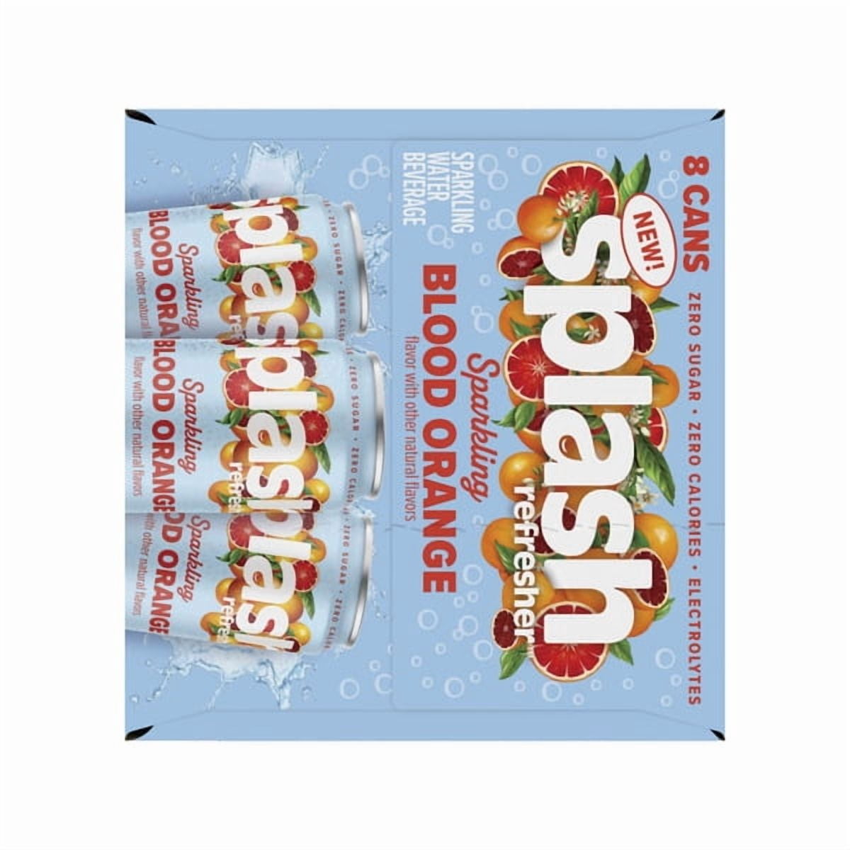 SPLASH Refresher Sparkling Water – Blood Orange Flavor, 24-Pack 12oz Can