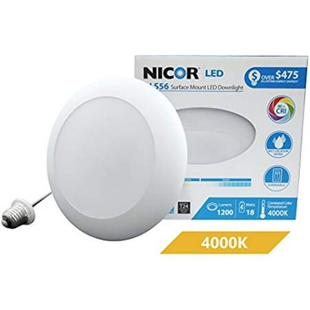 

Minimu 5/6-Inch Dimmable 1200-Lumen 4000K LED Surface Mount Retrofit Kit White Trim (DLS56-3012-120-4K-WH)